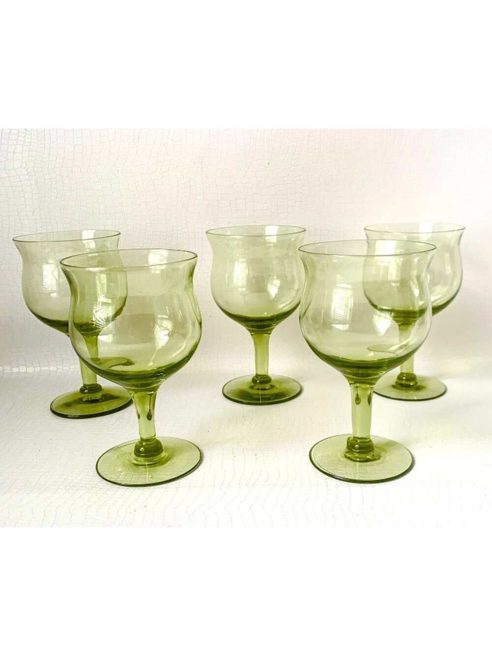 5  MCM Wine Glasses Skanda Green Vintage Barware Cocktail Glasses